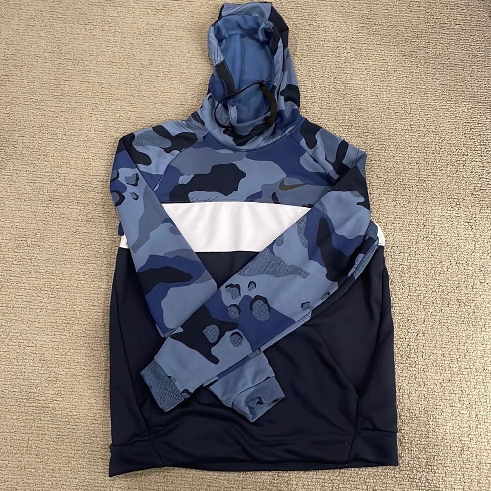 Nike dri-fit blue camo sweatshirt